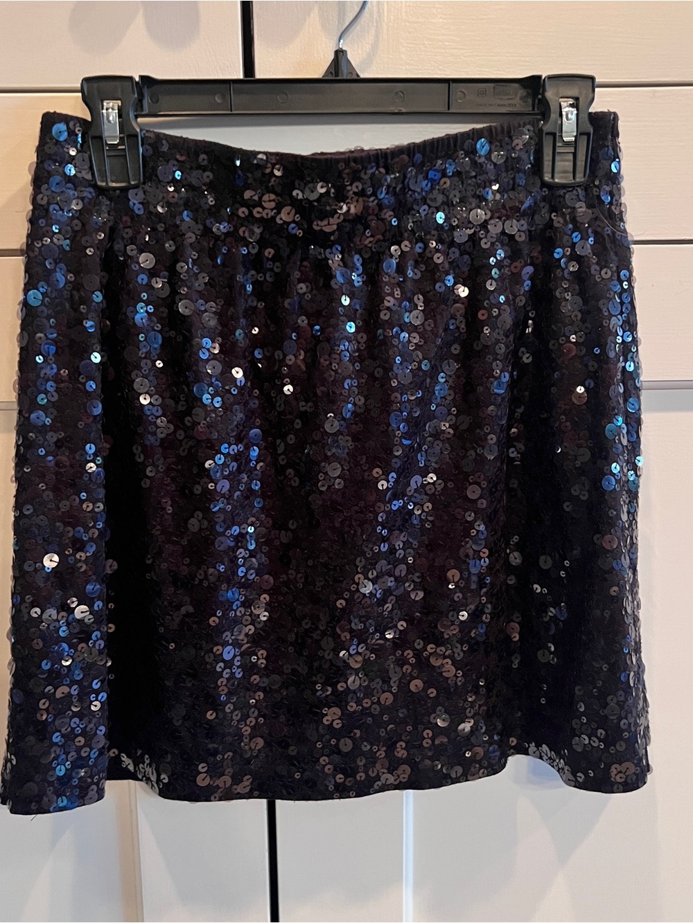 Garnet Hill black sequin mini skirt-xs